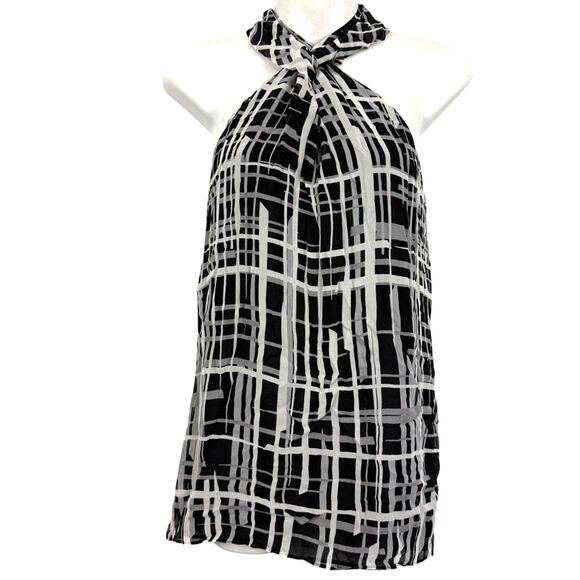 Kenneth Cole New York Womens 100% Silk Sleeveless Print Black Top Blouse NWT 14 - Picture 1 of 16